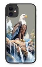 Artistic Bald Eagle Rubber Phone Case Grey Bird Picture Design Novelty Rive DC21