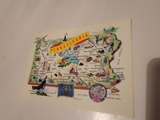 Vintage Postcard Post Card VTG Photograph Map Of State Of Pennsylvania