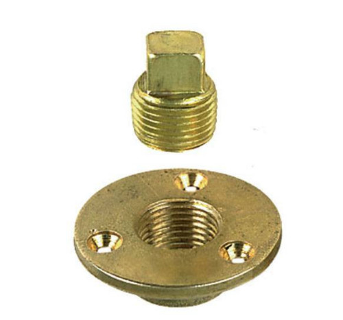 Brass boat drain plug - brass,