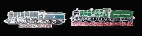 Two railway train badges - two,