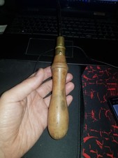 Vintage keyhole pad saw tool with wooden handle no blade included