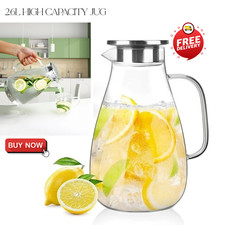 2.6L Glass Water Jug Pitcher