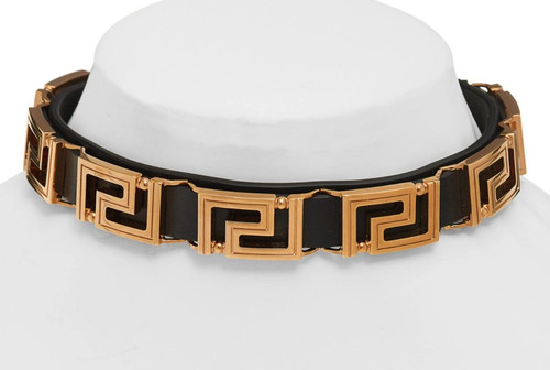 Versace greca leather choker - greca,