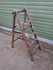 Vintage Wooden Step Ladder 3 Steps 1960s