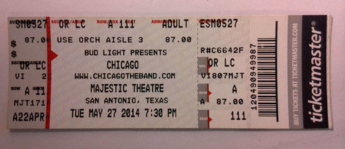 Chicago ticket stub 2014 - chicago,