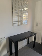 Brunswick Console Table - Black Gloss- Glass Top by Icona Furniture In Black