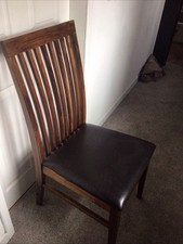 Wood and Pleather  Dining Chairs Set of 4