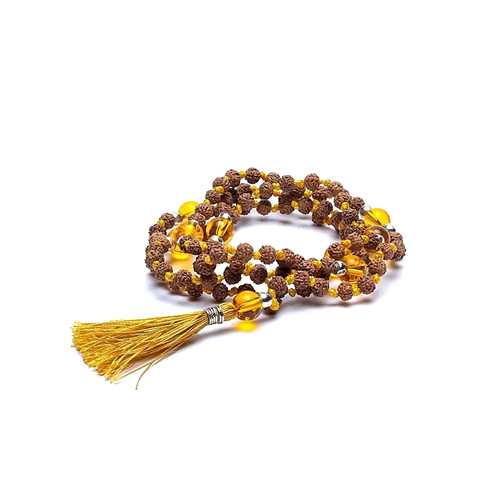 Rudraksha citrine mala - &,