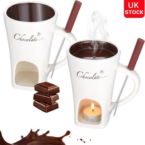 2pcs ceramic chocolate fondue - ceramic,