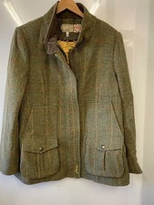 Ladies JOULES Green Tweed Pure Wool Field Coat UK 18 -  CG W72