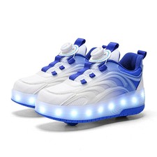 Kids Rechargeable Roller Skate Shoes Two Wheels Luminous LED Light Boys Girls