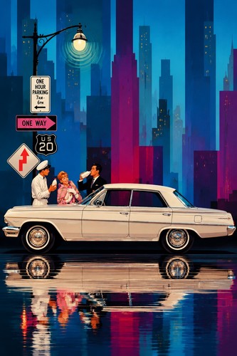 Vintage cityscape 1960s - cityscape,