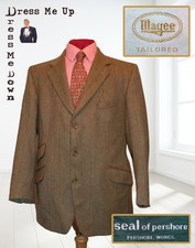 Magee Huntsman Tweed Blazer Jacket Wool Brown Check Hacking Hunting 42R PERFECT