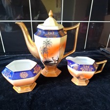 Old Vintage  Art Deco?  china Arabian Desert & Camel Scene, coffee pot jug bowl