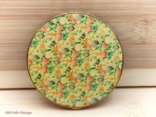 Vogue Vanities Green and Pink Floral Vintage Make Up/Powder Compact-1bl