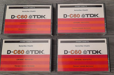 4 x TDK D-C60 Low Noise High Output Normal Bias Dynamic Cassette Tapes Vintage(2