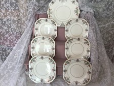 Vintage Gladstone Art Deco China Cake/ Bread & Butter Plate + 6 Side Plates