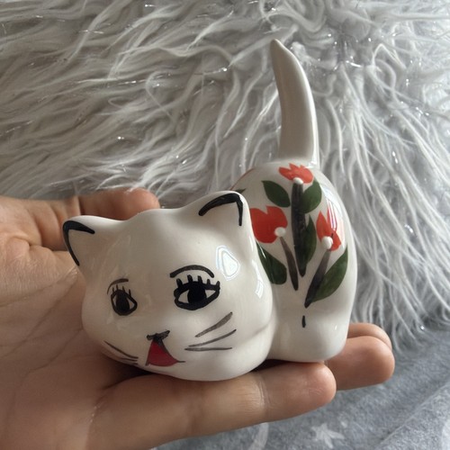 Ceramic pottery white - pottery, cat