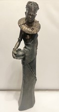 The Leonardo Collection Masai African Lady - 37cm - Resin. Bronze/Black colour
