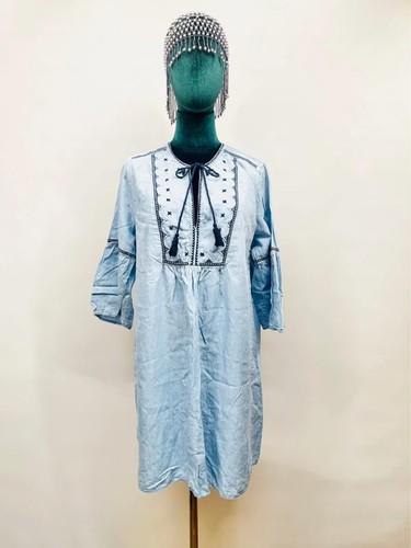 Pastel blue embroidered - h&m,