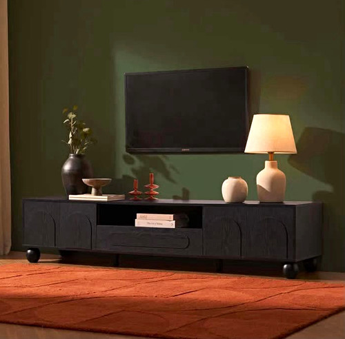 Black 180cm stand - tv, 4