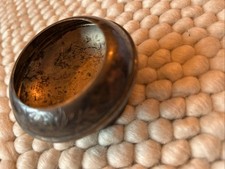 Small Silver Plated Dish Hand Engraved Made In England Vintage