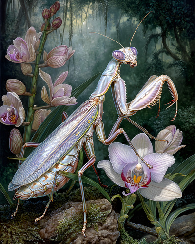 Orchid mantis standing a - mantis,