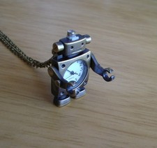 ROBOT Quartz Pocket Watch. Arabic Numerals. White Dial. Novelty / Fashion