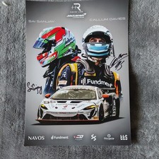 RACE LAB MCLAREN ARTURA #95 GT4 HAND SIGNED TEAM DRIVERS CARD BRITISH GT 