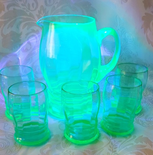 Set vintage green uranium - set, 5