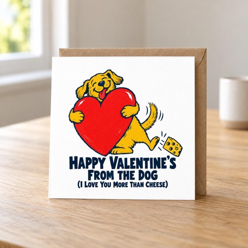Valentine card from - valentine's, dog