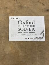 Oxford Crossword Solver Operation Manual 