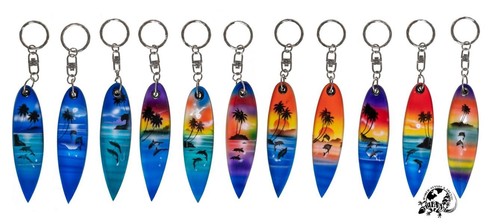 Keyring wooden surfboard - keyring,