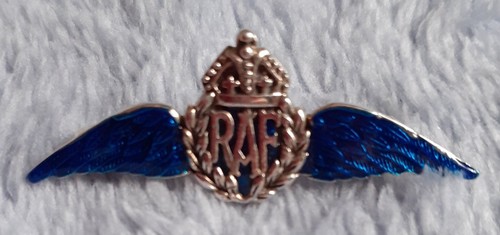Silver enamel raf wings - &,