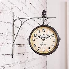 Outdoor Garden Clock Waterproof Retro Paddington Station Double Sided Wall Clock