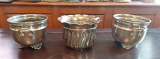 3 Georgian Style Solid Brass Plant Pot Holders 5 X 6 Inches