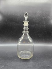 Late Georgian Glass Decanter 3 Neck Rings Signed E Johnson Middlewich Cheshire 