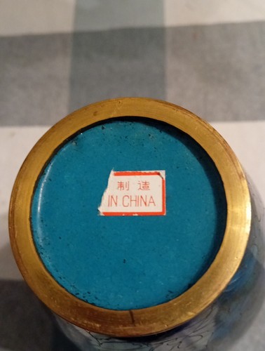 Vintage blue brass cloisonne - vintage,