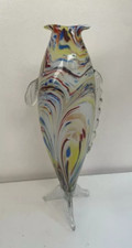 Vintage Retro Murano Glass Fish Figure 33cm Long Rainbow Coloured 