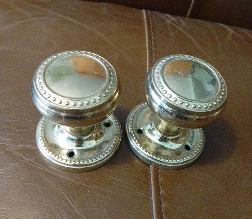 Pair old round beaded - pair,