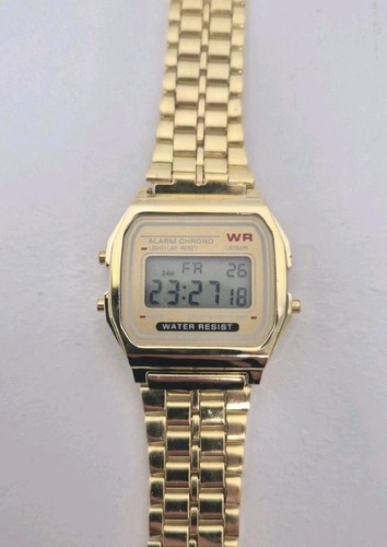 Retro gold digital watch - retro,