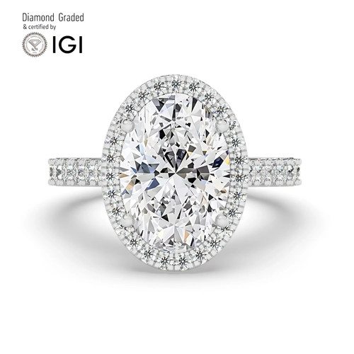 Oval diamond engagement ring - oval,