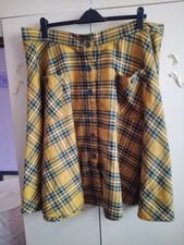 LADIES MULTICOLOURED CHECKED SKIRT SIZE 24 FROM HELL BUNNY