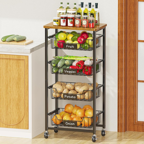 Tier rolling kitchen storage - 5-tier,