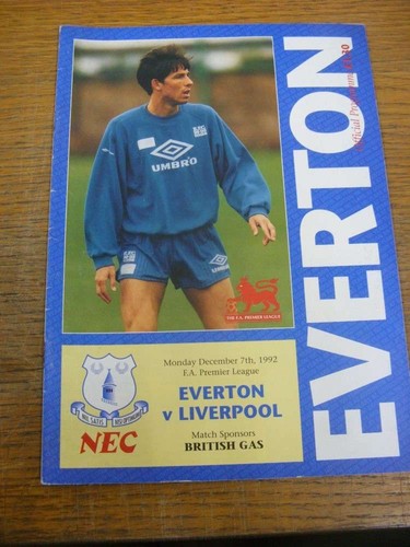 1992 everton v liverpool - 07/12/1992,