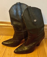 Vintage Harley Davidson Ladies Cowboy Boots Size 5