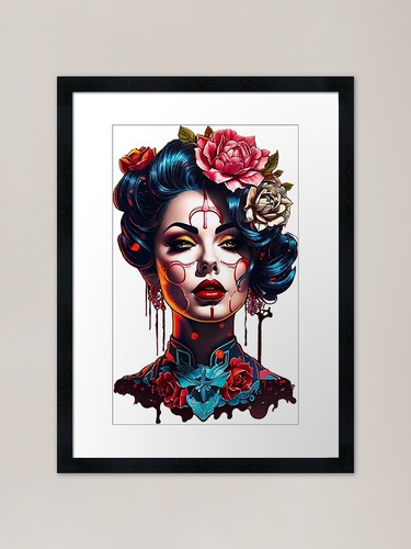 Tattoo girl framed art - girl,