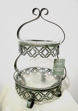 2 Tier Metal and Glass Cake