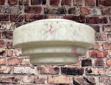 Vintage Art Deco Flycatcher marbled Glass Ceiling Light Shade Original 1930s