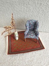 Vintage Dolls House Chair And Rug And Chinese Style Large Vase With Decoration.